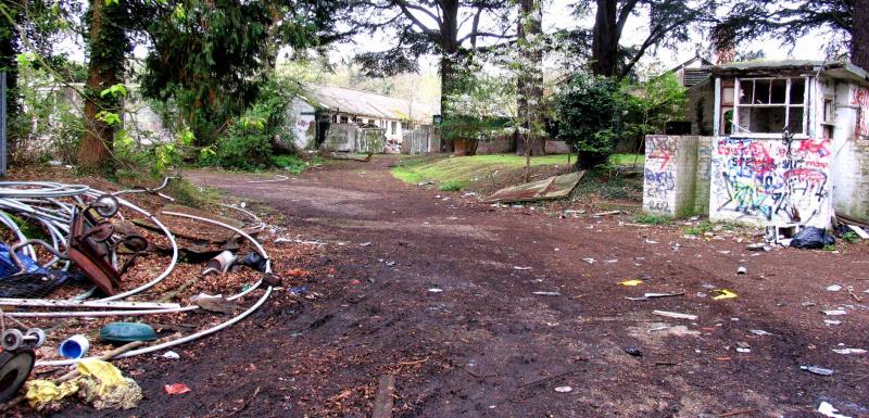 Looking into the old hospital site, April 2005