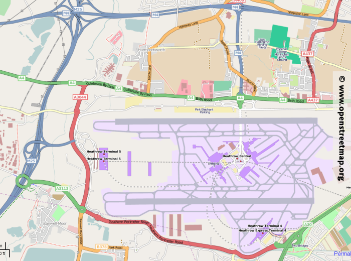 Map of Heathrow area showing T5